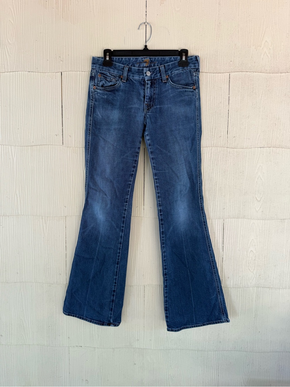 Vintage 7 Seven For All Mankind Womens Orange Stitch A Pocket Bootcut Jeans